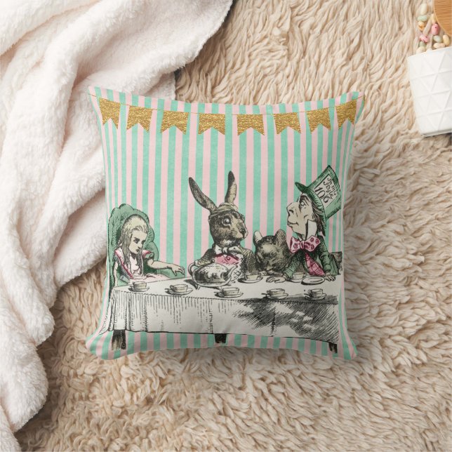 Alice Tea Party Throw Pillow (Blanket)