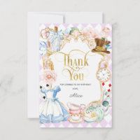 Alice tea party wonderland, birthday thank you car