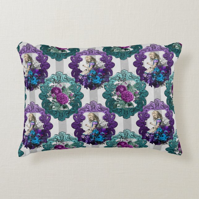 Alice Teal and Purple Accent Pillow (Front)
