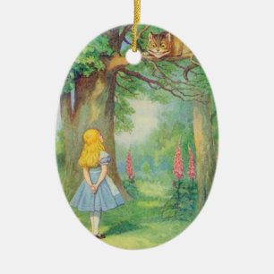 Alice & the Cheshire Cat Colour Ceramic Ornament