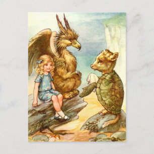 ALICE, THE GRIFFIN AND THE MOCK TURTLE POSTCARD