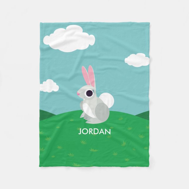 Alice the Rabbit Fleece Blanket (Front)