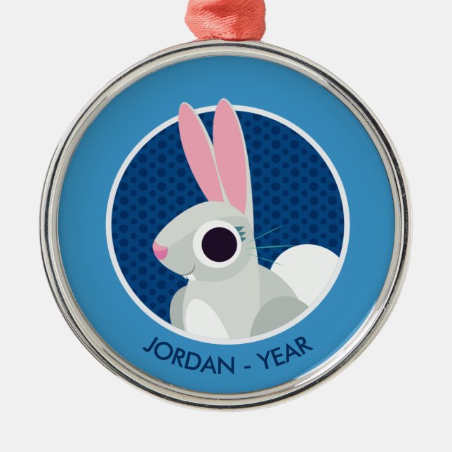 Alice the Rabbit Metal Ornament (Front)