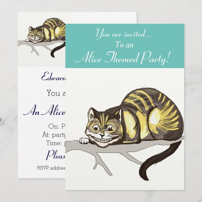 Alice Themed Party Invite (Front/Back)