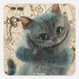 Alice Thru the Looking Glass   Cheshire Cat Grin Square Sticker