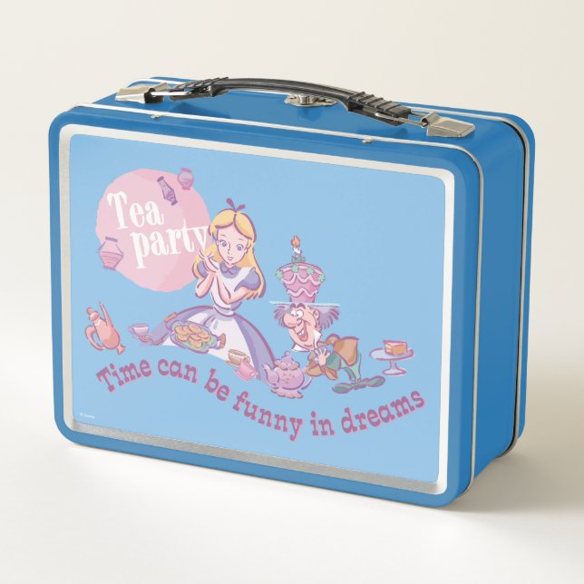 Alice | Time Can Be Funny In Dreams Metal Lunch Box (Back)