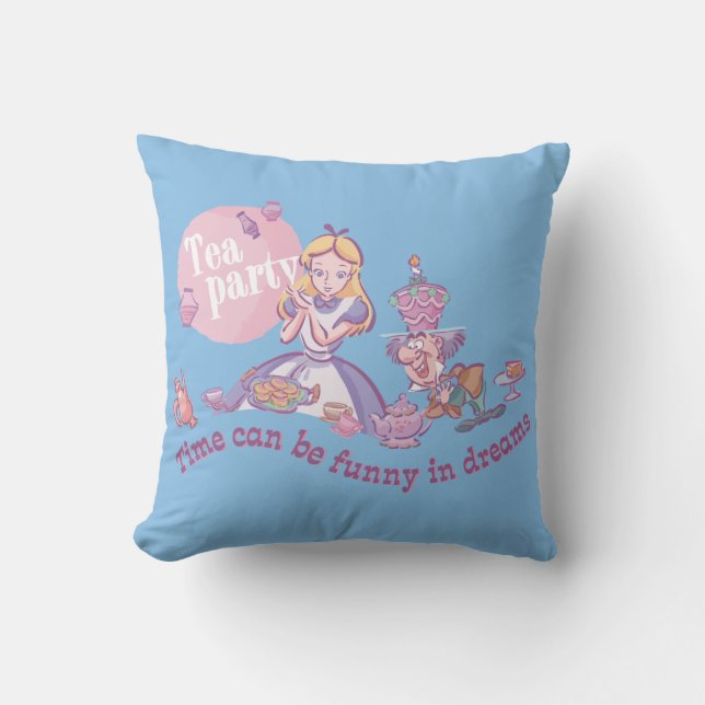 Alice | Time Can Be Funny In Dreams Throw Pillow (Front)