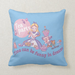 Alice   Time Can Be Funny In Dreams Throw Pillow
