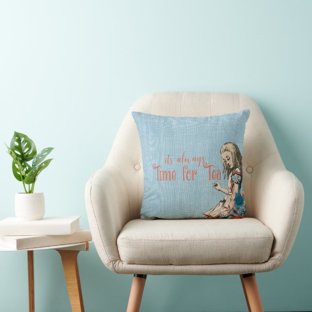 Alice Time For Tea Throw Pillow (Chair)