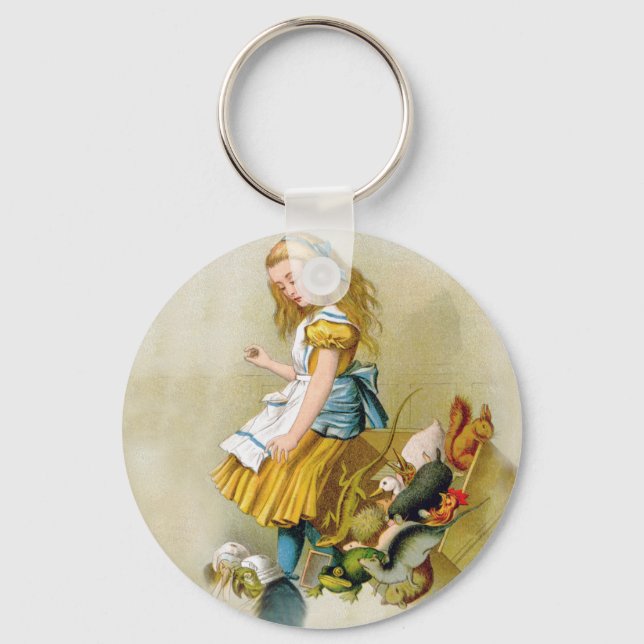 Alice Tips Over Jury Box In Knave of Hearts Trial Keychain (Front)