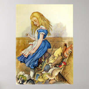 Alice Tips the Jury Box in Wonderland Poster