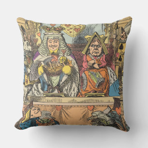Alice Trial of the Knave of Hearts Vintage Outdoor Pillow