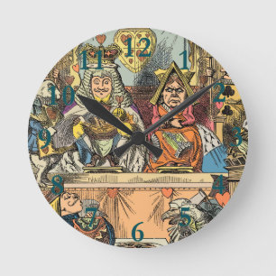 Alice Trial of the Knave of Hearts Vintage  Round Clock