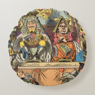 Alice Trial of the Knave of Hearts Vintage Round Pillow