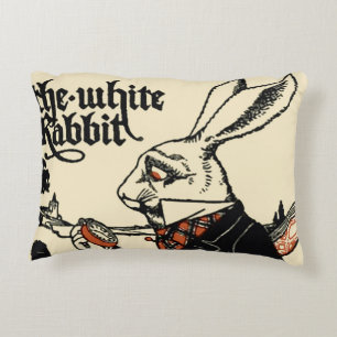 Alice White Rabbit Classic Wonderland  Accent Pillow