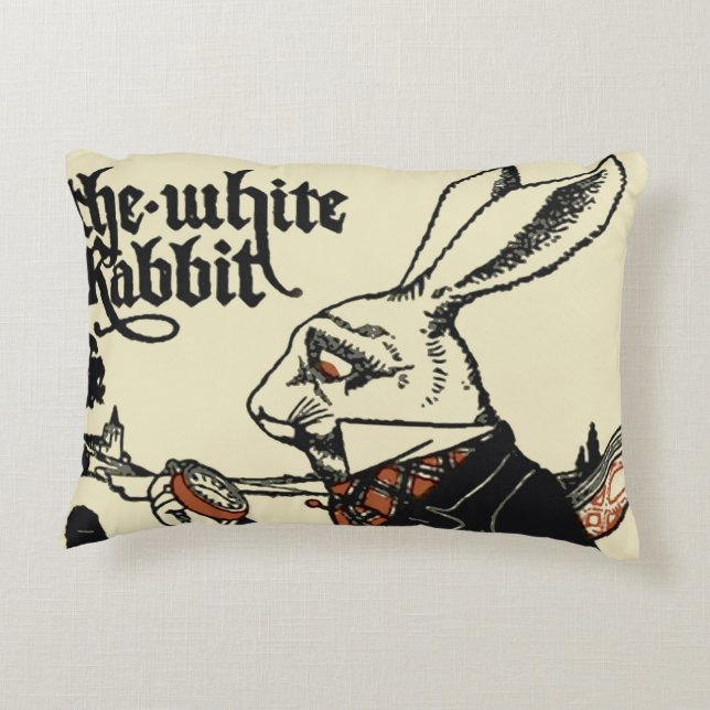 Alice White Rabbit Classic Wonderland  Accent Pillow (Back)