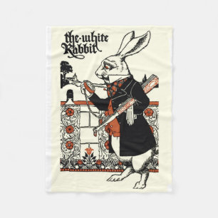 Alice White Rabbit Classic Wonderland  Fleece Blanket