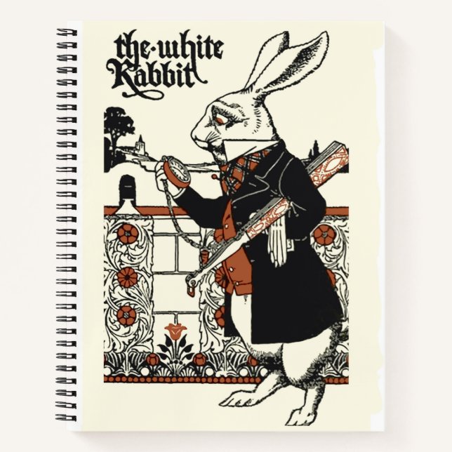 Alice White Rabbit Classic Wonderland  Notebook (Front)