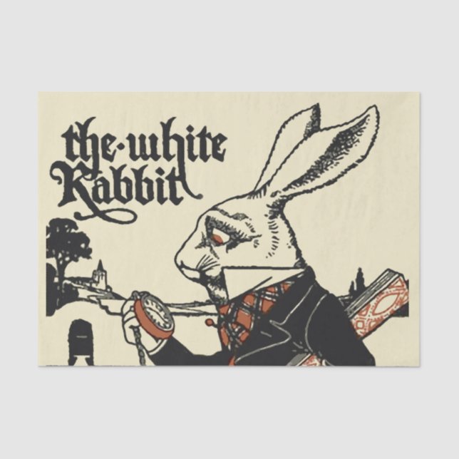 Alice White Rabbit Classic Wonderland  Tissue Paper (Front)