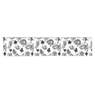 Alice White Rabbit Wonderland Cheshire Cat Short Table Runner
