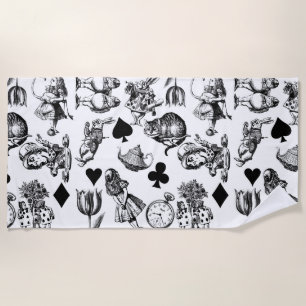 Alice White Rabbit Wonderland Classic Beach Towel