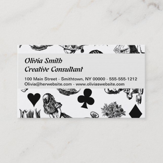 Alice White Rabbit Wonderland Classic Business Card (Front)