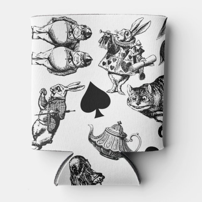 Alice White Rabbit Wonderland Classic Can Cooler (Front)