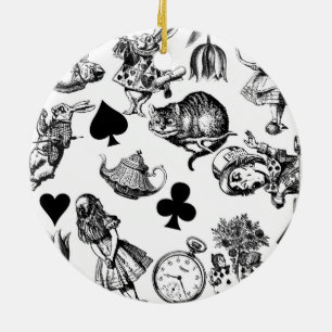 Alice White Rabbit Wonderland Classic Ceramic Ornament