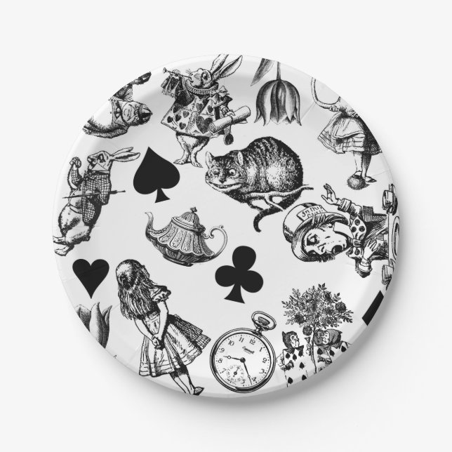 Alice White Rabbit Wonderland Classic Paper Plate (Front)