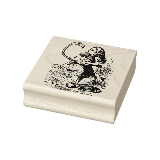 Alice with a flamingo rubber stamp (Stamp)