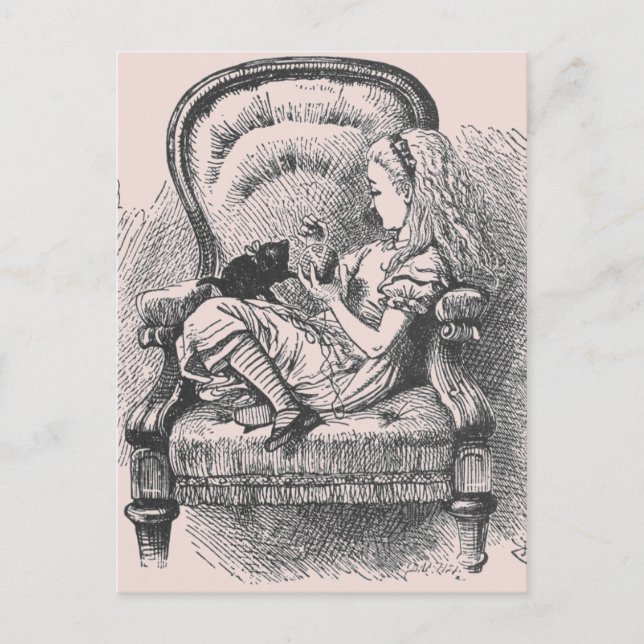 Alice with Dinah Postcard (Front)