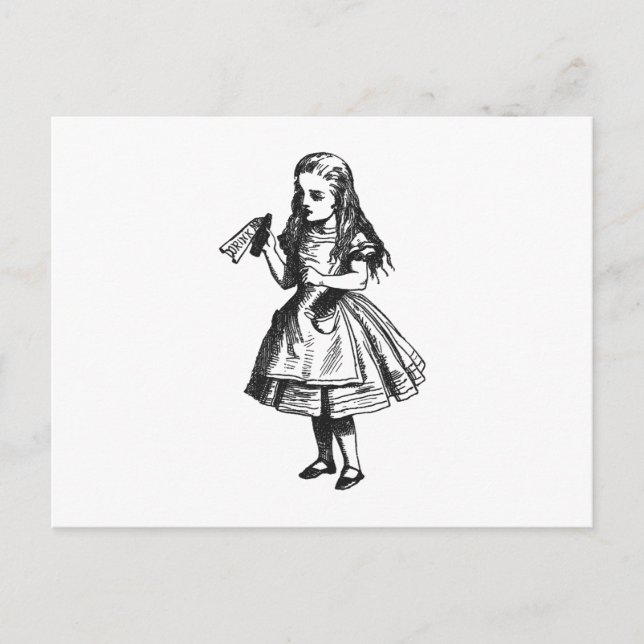 Alice with "Drink Me" Bottle Postcard (Front)