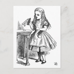 Alice with the "Drink Me" Bottle Postcard