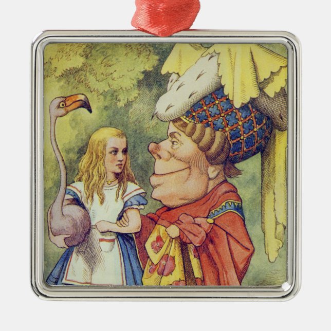 Alice with the Duchess Metal Ornament (Front)