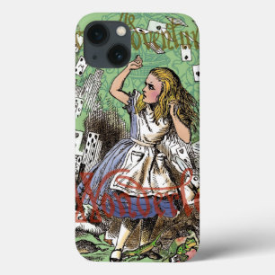 Alice Wonderland Flying Card Party Vintage iPhone 13 Case