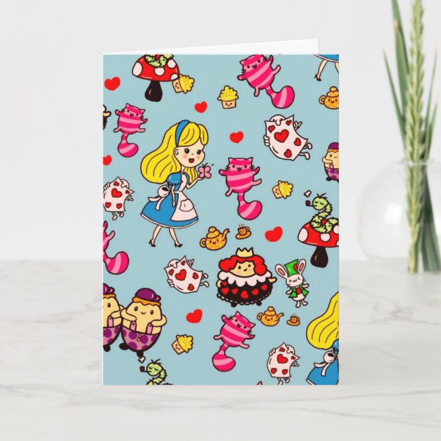Alice Wonderland Mad Hatter Cat Doodle Art by Leah Card (Front)