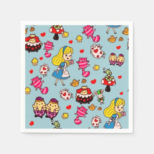 Alice Wonderland Mad Hatter Cat Doodle Art by Leah Napkin (Front)