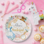 Alice Wonderland mad hatter tea party birthday Paper Plate<br><div class="desc">Alice in Wonderland mad hater tea party birthday</div>