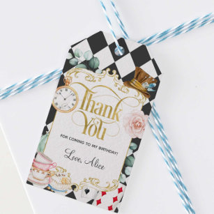 Alice wonderland mad hatter tea party favour gift tags