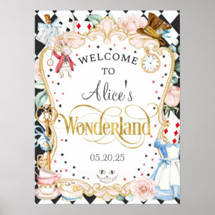 Alice wonderland mad hatter tea party welcome sign