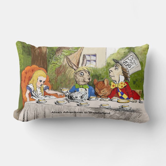 Alice's Adventures in Wonderland Lumbar Pillow (Front)