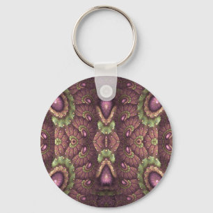 Alice's Asters Purple Abstract Pattern Keychain