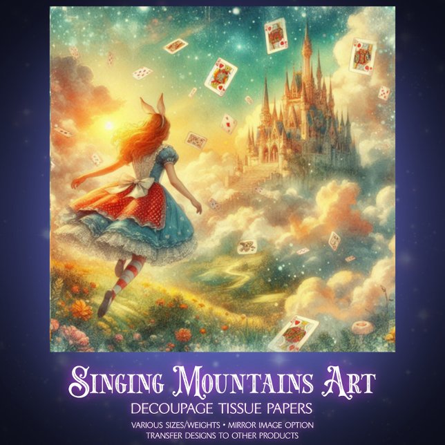 Alice's Fantasy Castle In The Clouds Decoupage Tissue Paper (Creator Uploaded)
