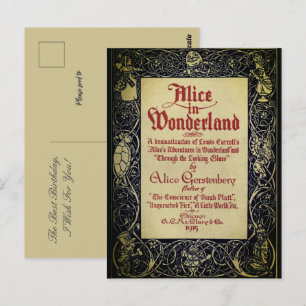 Alice's in Wonderland Book Covers Postcard