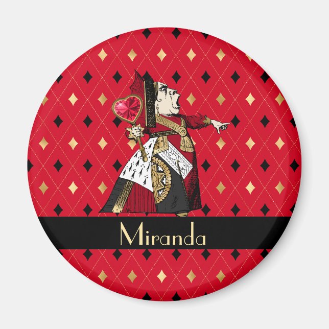 Alice's Queen of Hearts in Red Personalized  Magnet (Front)