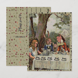 Alice's Tea Party MadHatter Wonderland Postcard