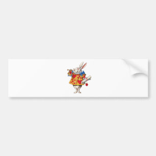 ALICE'S WHITE RABBIT IN WONDERLAND BUMPER STICKER