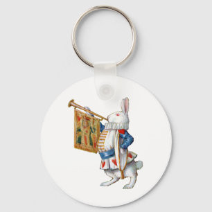 ALICES WHITE RABBIT IN WONDERLAND KEYCHAIN