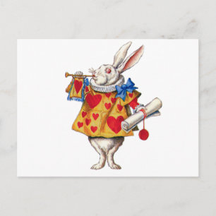 ALICE'S WHITE RABBIT IN WONDERLAND POSTCARD