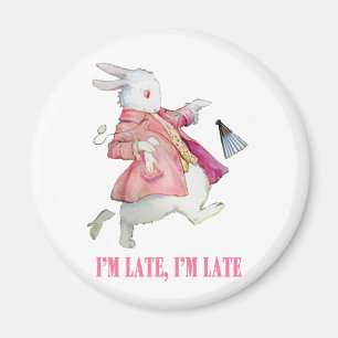 ALICE'S WHITE RABBIT SAYS, "I'M LATE, I'M LATE!" MAGNET